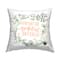 Stupell Industries Thankful Grateful Blessed Calligraphy Botanical Phrase Throw Pillow, 18" x 18"